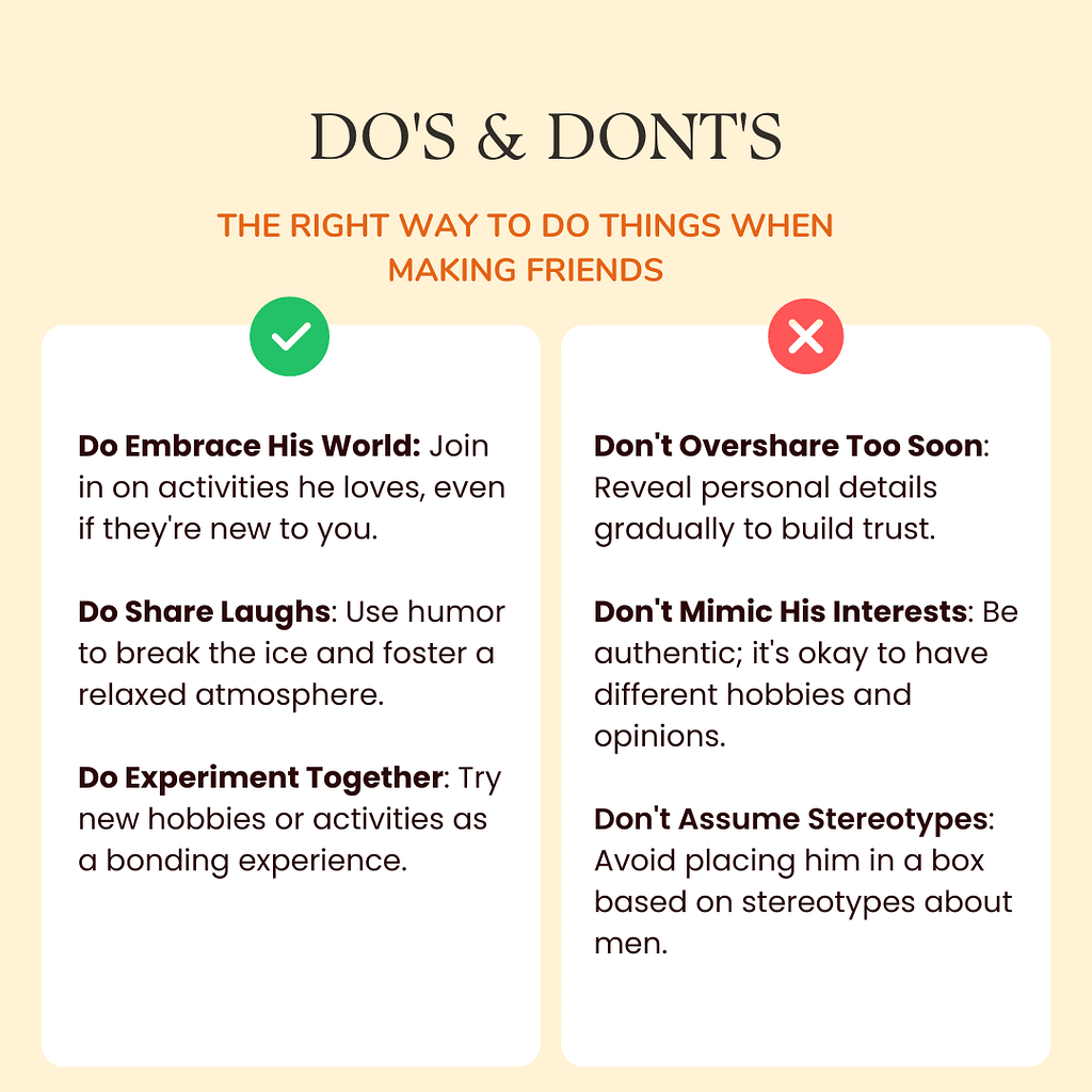 do's and don't of making friends with a guy