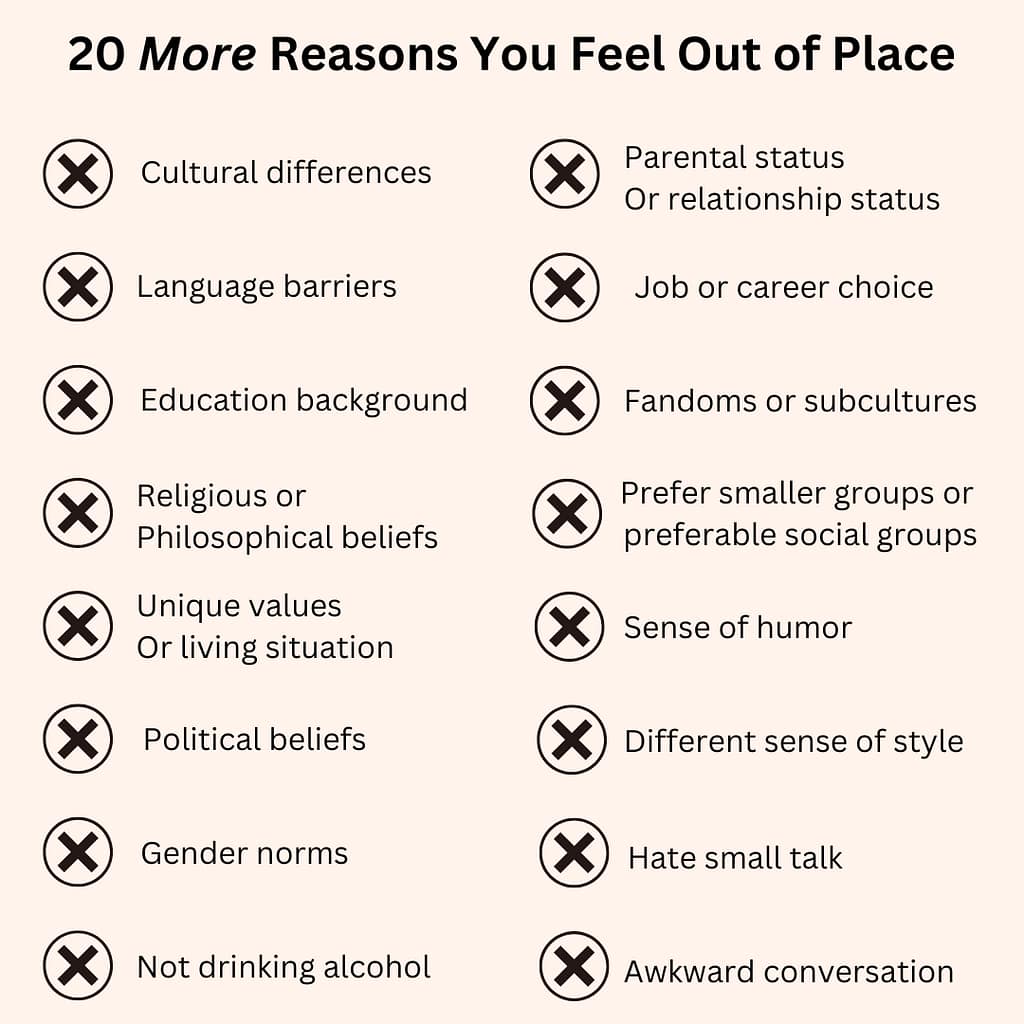 reasons you feel out of place