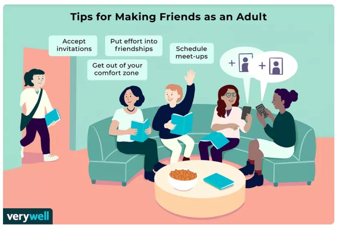 making friends as an adult being around people you like