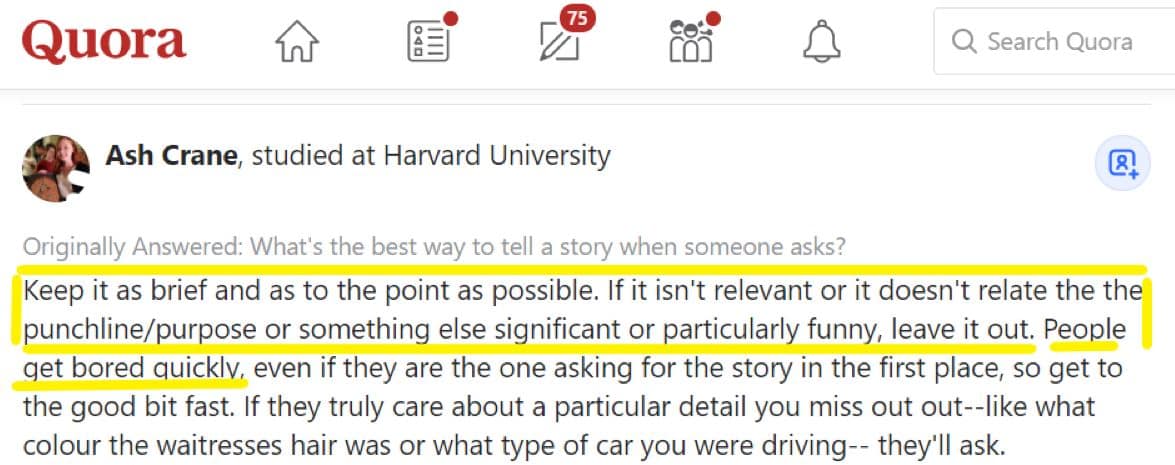 brainstorm for starting conversations start conversation with a story
