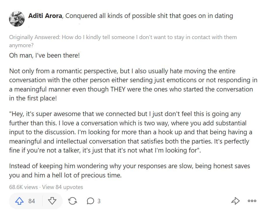 how to tell someone i dont want to talk quora quora conversation