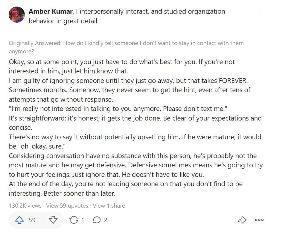 how to tell someone i dont want to talk to them quora conversations with quora